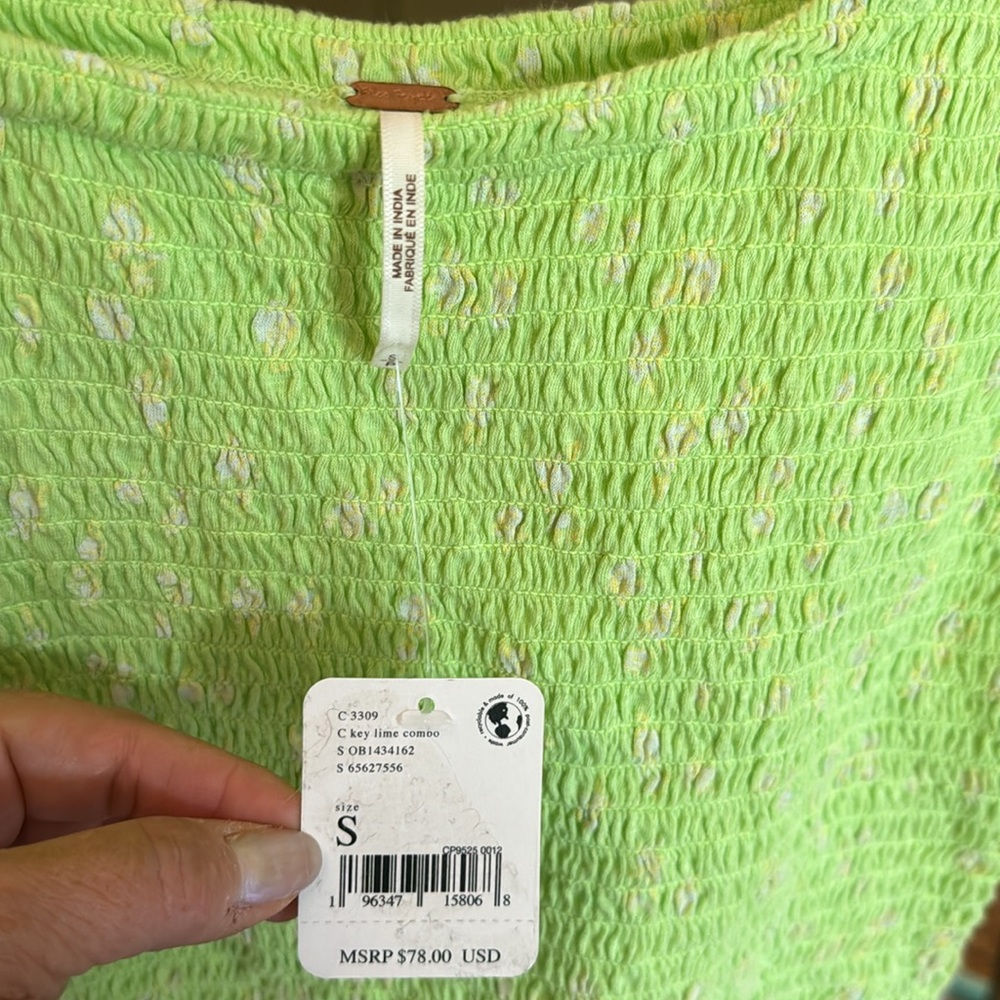 NWT Marigold Mix Print Smocked Top - Picture 6 of 9